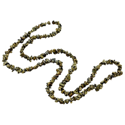Semi-Precious Dalmation Jasper Chip Necklace Strand